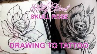 Drawing to tattoo Skull Rose [upl. by Ina]