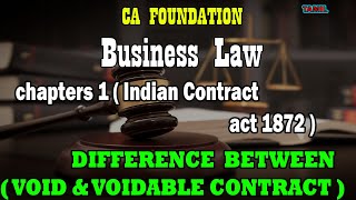 DIFFRENCE BTW  VOID amp VOIDABLE   LAW CHAPTER 1  INDIAN CONTRACT ACT 1872  CA FOUNDATION  CA TA [upl. by Mirilla]