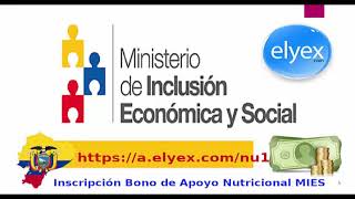 Cómo inscribirse al Bono de Apoyo Nutricional MIES wwwinclusiongobec consulta Ecuador emergencia [upl. by Oker607]