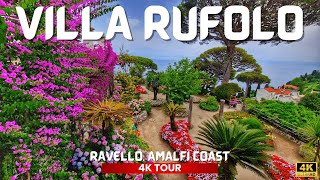 VILLA RUFOLO GARDENS TOUR 🇮🇹 STUNNING VIEWS OVER THE AMALFI COAST [upl. by Neveda]