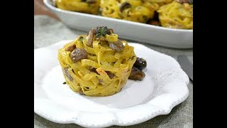 Ricette da Sballo tagliatelle ai Funghi Di bosco e scaloppina al Vino [upl. by Amelie]