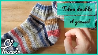 Le talon double et gousset heel flap and gusset  Tutoriel Chaussette [upl. by Ced]