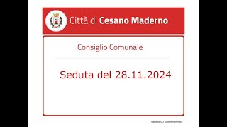 Consiglio Comunale del 28112024 [upl. by Derwin248]