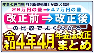 【年金制度改正】【毎年年金が増えるしくみ】令和4年4月法改正まとめ【47万円の壁へ】 [upl. by Tabbatha]