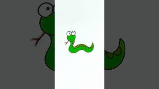 Draw 2 circles to a little snake easy drawing step by step for kids kids easydrawing stepbystep [upl. by Ecahc698]