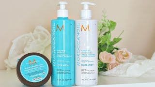 MOROCCANOIL Hydrating Shampoo  Conditioner amp Mask Review [upl. by Pirozzo641]