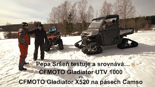 Pepa Sršeň a souboj pásových Gladiatorů 💪 CFMOTO Gladiator UTV vs Gladiator X520 na pásech Camso [upl. by Terrijo]