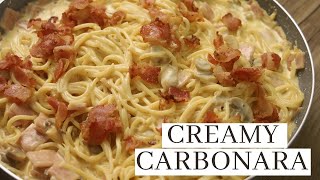 CREAMY CARBONARA PASTA RECIPE  Filipino Style Carbonara [upl. by Mintun]