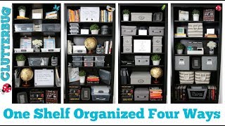 Dollar Store Organizing Ideas  One Shelf Organized Four Ways [upl. by Ecarret]