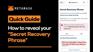 How to Find your Secret Recovery Phrase of Metamask [upl. by Trini102]