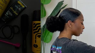 the only slick back ponytail tutorial youll ever need for thick natural hair 🤎 [upl. by Dualc]