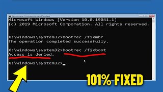 Bootrec Fixboot Access is Denied in Windows 11  10  How To Fix bootrec fixboot Error ✅ [upl. by Eimrots]