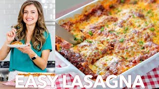 Beef Lasagna Recipe  Easy Dinner   Natashas Kitchen [upl. by Anelad]