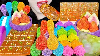 ASMR COFFEE FLAVORED KOHAKUTO DRIED FRUITS MERINGUE COOKIES POPPING BOBA JELLY MACARON MUKBANG [upl. by Kaila76]