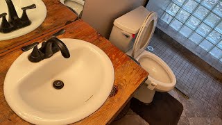 Gurgling Toilet Slow Draining Sink amp Shower Sewer Smell  Clogged Plumbing Vent Stack Easy Fix DIY [upl. by Tloc]