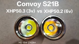 XHP503 HD 6500k 3v vs XHP502 4000k 6v Convoy S21B host [upl. by Alister284]