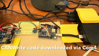 CAN bus demonstration using arduino UNOR4WiFi canbus SN65HVD230 [upl. by Nayb]