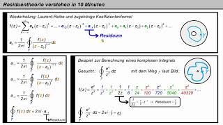 Residuentheorie lernen in 10 Minuten Funktionentheorie [upl. by Azil]