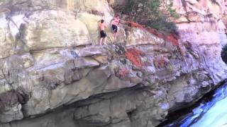 Santa Paula Canyon Punch Bowls Cliff Jumping 9 17 11 [upl. by Ayra792]