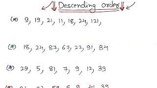 Arrange number in Descending Order  Descending order number  Descending number  Descending [upl. by Ardnwahsal]