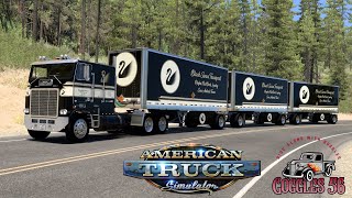 ATS  150  Freightliner FLB Powerliner  Triple Trailer TNT Run  Butte to Salmon [upl. by Swamy752]