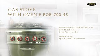 Gas Stove with Oven ERQB7004S Crown Horeca [upl. by Lotta]