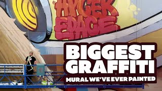 BIGGEST GRAFFITI mural weve ever painted [upl. by Adnavoj]