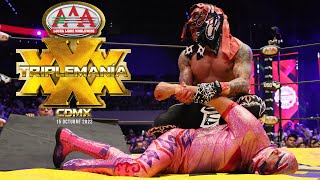 PENTAGÓN JR Vs VILLANO IV MÁSCARA VS MÁSCARA Triplemanía XXX Lucha Libre AAA [upl. by Innaig]