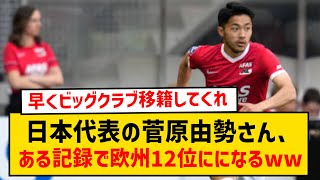 【超人】AZで大活躍の菅原由勢さん、ある記録で欧州12番目になってしまうwwwwww [upl. by Kcirddec813]