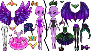 My little pony EG Ballerinas Blind bags Nice vs Evil Twivine Pinkamena Flutterbat MLP Paper craft [upl. by Olathe]