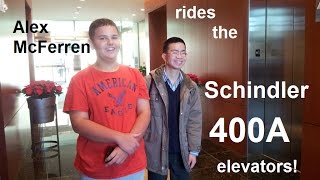 Alexmcferren rides the Schindler 400A elevators at American First National Bank in Houston TX [upl. by Hardman589]