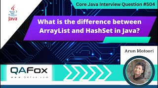 What is the difference between ArrayList and HashSet in Java Core Java Interview Question 504 [upl. by Holtz]