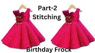 Birthday baby frock Cutting and StitchingStructured Shoulder Panel frockBall gown making for 1 yr [upl. by Eita]