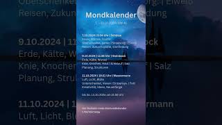 Mondkalender KW41 2024 mondkalender [upl. by Enilreug]