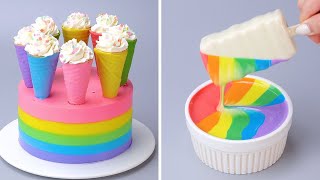 🌈 Most Satisfying COLORFUL Cake Decorating Ideas  So Yummy Chocolate Cake Tutorials  So Yummy [upl. by Roley]