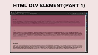 HTML DIV ELEMENT  codewithme [upl. by Dillon]