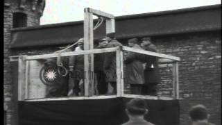 A Nazi war criminal is brought to scaffold for execution by method of hanging in HD Stock Footage [upl. by Nediarb393]