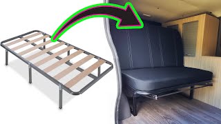 Como hacer ASIENTO CAMA CAMPER para furgoneta usando somier viejo  Montaje en furgo Renault Trafic [upl. by Ahsiniuq209]