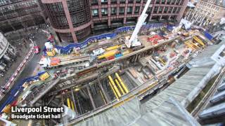 Crossrail Timelapse Construction highlights March 2016 [upl. by Amabil]