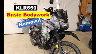 KLR650 Basic Bodywork Removal [upl. by Kimon]