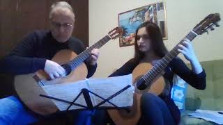 Carulli op 34 Rondò Duo guitar me and my daughter [upl. by Nrol]