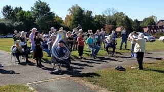 Salem Moravian Band Plays at a Funeral at Gods Acre [upl. by Orola]