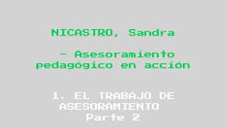 NICASTRO Sandra Asesoramiento pedagógico en acción 1 EL TRABAJO DE ASESORAMIENTO Parte 2 [upl. by Kylen]