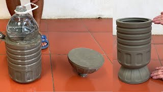 Make Outstanding Cement Plant Pots From Plastic Bottles Easily At Home [upl. by Amend169]