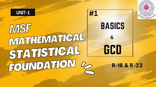 MSF  UNIT 1  Basics and GCD  JNTUH  R18 amp R22  CSE  jntuh jntuhyderabad maths [upl. by Tnairb]