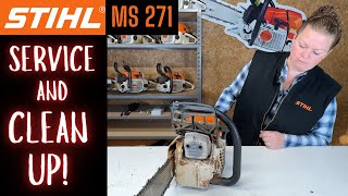 Stihl MS 271 Farm Boss Chainsaw First Service And Review Lets Make This Saw Happy Again [upl. by Nillek]