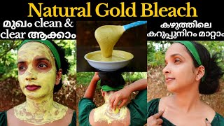 Skin brightening gold bleach❤Best dark neck treatment at home❤Kazhuthile karuppu mattam [upl. by Marelda]