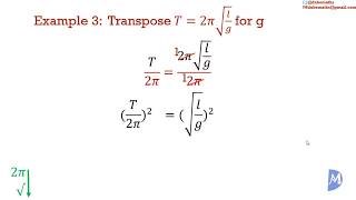 Changing the subject of the formula  Transposition of formulae  Algebra [upl. by Novoj]