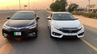 Honda Civic 18 vs Toyota Corolla 18 Grande  DRAG RACE [upl. by Ciapha]