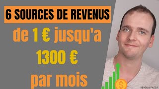 Comment jai crée 6 sources de revenus  revenus passifs [upl. by Gnoc445]